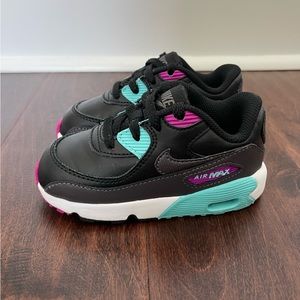 RARE Nike Air Max Sneakers Shoes kicks Baby/Toddler size 7, black teal fuchsia